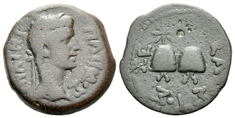 Egypt, Alexandria Octavian as Augustus, 27 BC – 14 AD Obol circa 1-5 AD, Æ 19.80...