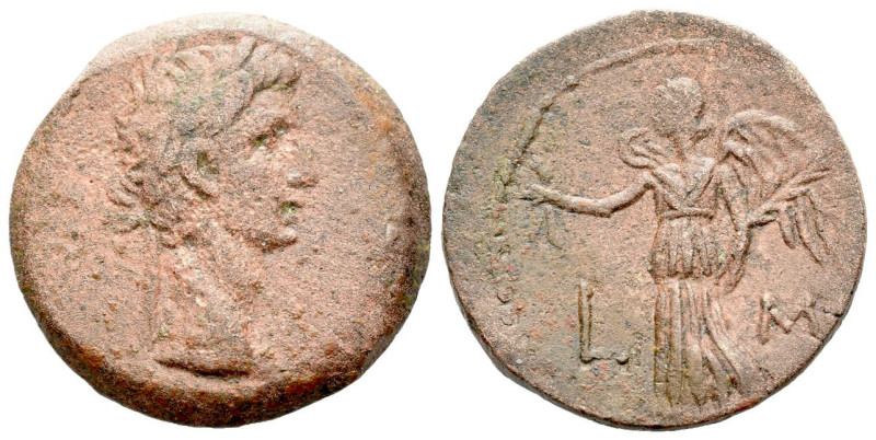 Egypt, Alexandria Octavian as Augustus, 27 BC – 14 AD Diobol circa 10-11 (year 4...