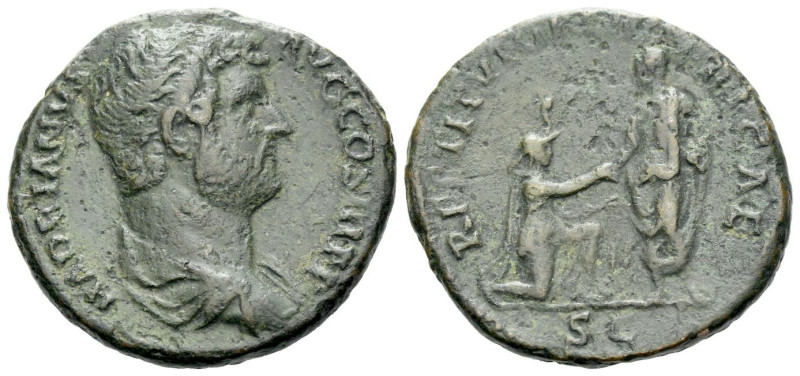 Hadrian, 117-138 As Rome 130-133, Æ 26.00 mm., 10.29 g.
Bareheaded and draped b...