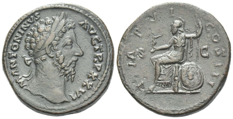 Marcus Aurelius, 161-180 Sestertius Rome circa 172, Æ 33.00 mm., 25.16 g.
Laure...