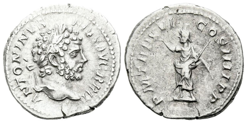 Caracalla, 198-217 Denarius circa 213, AR 18.50 mm., 3.00 g.
Laureate head r. R...