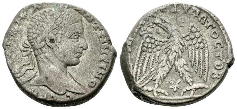 Elagabalus, 218-222 Tetradrachm Antiochia 218-222, AR 25.00 mm., 12.17 g.
Laure...