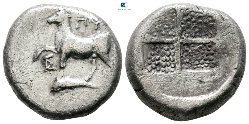 Thrace. Byzantion circa 387-340 BC. 
Tetradrachm AR

24 mm, 14,74 g



Ve...