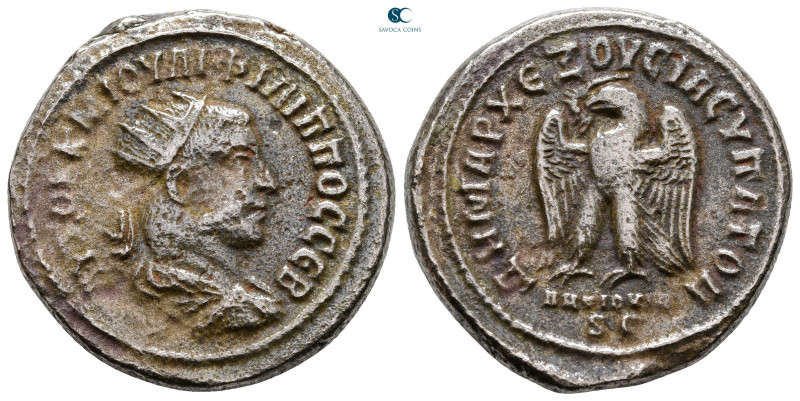 Seleucis and Pieria. Antioch. Philip II AD 247-249. 
Billon-Tetradrachm

28 m...