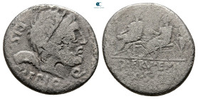 Q. Servilius Caepio (M. Junius) Brutus 54 BC. Rome. Denarius AR