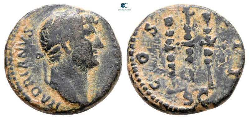 Hadrian AD 117-138. Rome
Semis Æ

16 mm, 3,72 g



Nearly Very Fine