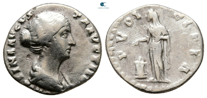 Faustina II AD 147-175. Rome
Denarius AR

18 mm, 3,48 g



Nearly Very Fi...