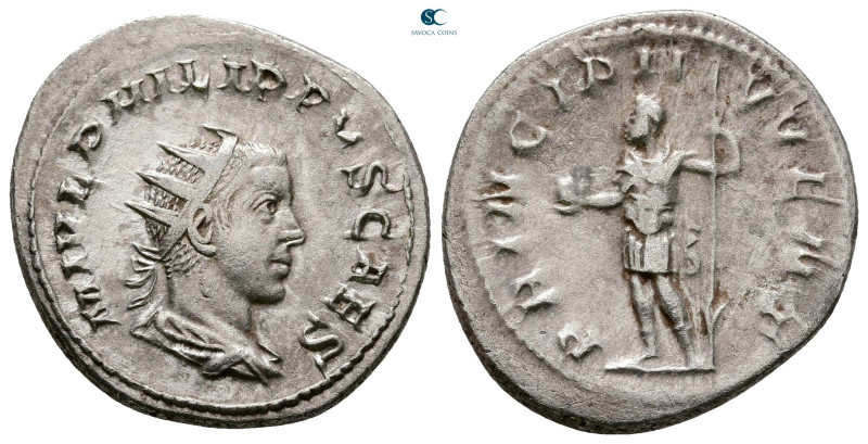 Philip II, as Caesar AD 244-246. Rome
Antoninianus AR

24 mm, 4,15 g



V...