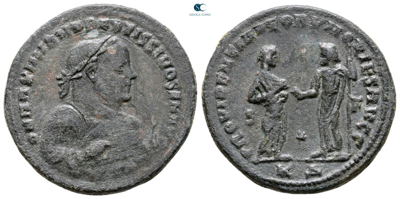 Maximianus Herculius, as Senior Augustus AD 305-307. Cyzicus
Follis Æ

29 mm,...