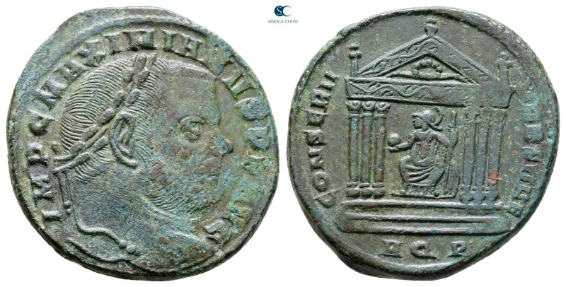 Maximianus Herculius, second reign AD 306-308. Aquileia
Follis Æ

26 mm, 7,88...