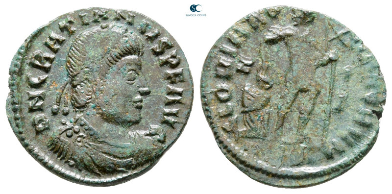 Gratian AD 375-383. Uncertain mint, probably Thessaloniki
Follis Æ

18 mm, 2,...