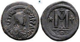 Justinian I AD 527-565. Constantinople. Follis or 40 Nummi Æ