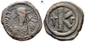 Justinian I AD 527-565. Constantinople. Half Follis or 20 Nummi Æ