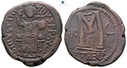 Justinian I AD 527-565. Theoupolis (Antioch). Follis or 40 Nummi Æ