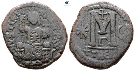 Justinian I AD 527-565. Theoupolis (Antioch). Follis or 40 Nummi Æ