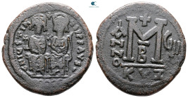 Justin II and Sophia AD 565-578. Cyzicus. Follis or 40 Nummi Æ
