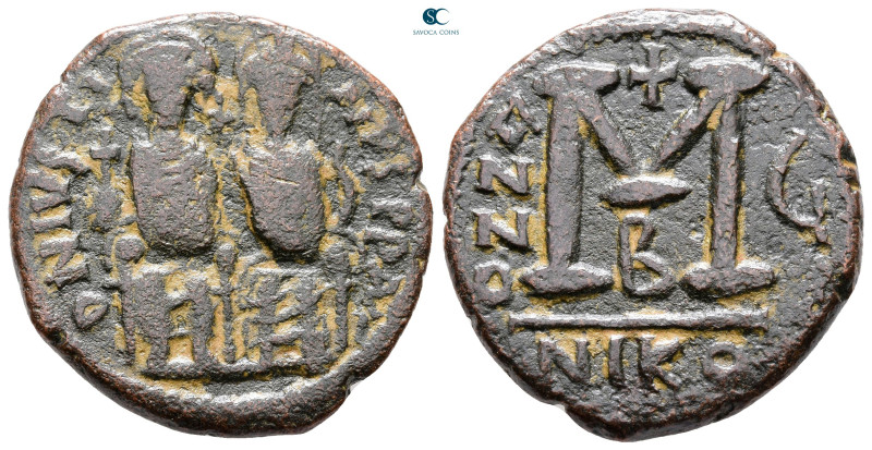 Justin II and Sophia AD 565-578. Nikomedia
Follis or 40 Nummi Æ

29 mm, 11,55...