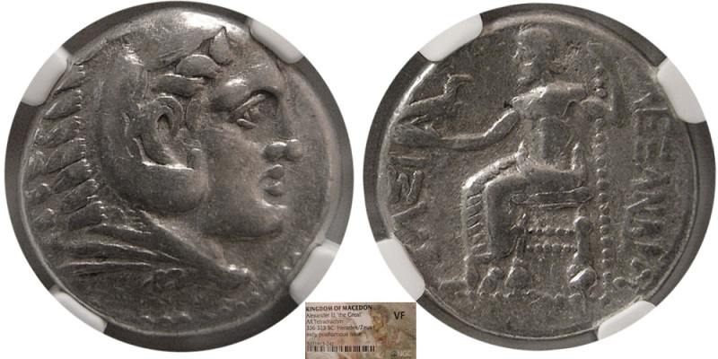 KINGS of MACEDON. Alexander III. 336-323 BC. AR Tetradrachm. NGC-VF. Early posth...