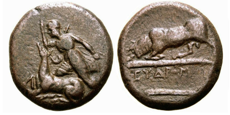 TAURIC CHERSONESOS, circa 300-290 BC. Æ (6.45 gm; 21 mm). Eudromos magistrate. A...