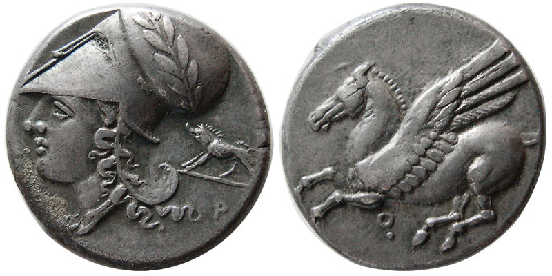 CORINTHIA, Corinth. circa 375-300 BC. AR Stater (8.43 gm; 20 mm). Obv. Pegasos f...