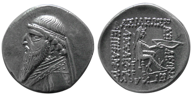 KINGS of PARTHIA. Mithradates II, (121-91 BC). AR Drachm (4.17 gm; 21 mm). Ekbat...