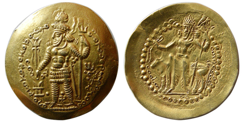 KUSHANO-SASANIAN. Peroz I Kushanshah. Circa AD 245-270. Gold Dinar (7.74 gm; 34 ...