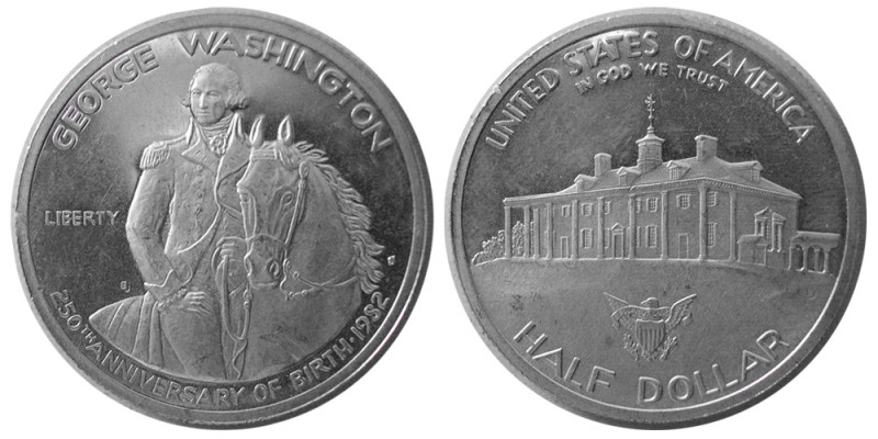 UNITED STATES, 1982 Commorative Half Dollar Silver Medal (12.45 gm; 30 mm). Geor...