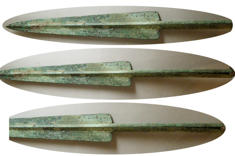 LURISTAN, Circa 2000-1000 BC. Early Bronze Large Spearhead (520 mm x 55 mm). Nic...