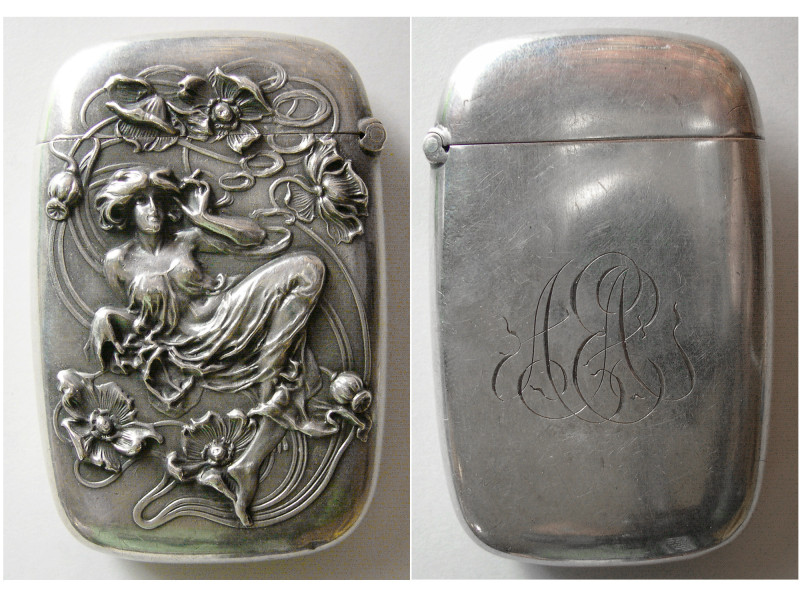 ANTIQUE SILVER MATCH SAFE. Circa late 1800s. William Kerr Sterling. Initial on t...