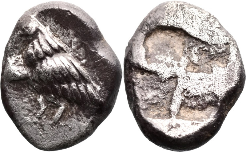 TROAS. Abydos. (500-480 BC).
AR Diobol (9.3mm 1.16g)
Obv: Eagle standing left...