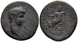 PHRYGIA. Acmonea. Nero (54-68 AD). Menokritos, magistrates.
AE Bronze (19mm 4.3g)
Obv: ΝΕΡΩΝ ΚΑΙΣΑΡ ΣΕΒΑΣΤΟΣ. Laureate head of Nero, right; behind, ...