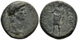 PHRYGIA Aezanis. Claudius (41-54 AD). Klaudios Hierax, Magistrate
AE Bronze (19mm 4.46g)
Obv: Laureate head right
Rev: EΠI KΛAYΔIOY IEΡAKOC. Zeus s...