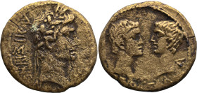 PONTUS. Amisos. Augustus, with Caius and Lucius Caesars. (27 BC-14 AD).
AE Bronze (19.5mm 4.75g)
Obv: ΑΜΙΣΗΝΩΝ. Laureate head of Augustus right
Rev...