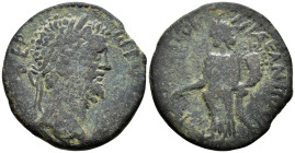 PISIDIA. Antiochia. Septimius Severus (193-211 AD).
AE Bronze (21.9mm 4.95g)
Obv: Laureate head of Septimius Severus to right.
Rev: Genius standing...