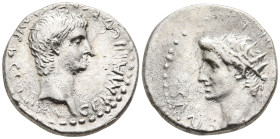 CAPPADOCIA. Caesaraea-Eusebia. Germanicus, with Divus Augustus, Caesar (15 BC-AD 19).
AR Drachm (16.8mm 3.36g)
Obv: DIVVS AVGVSTVS. Radiate head of ...