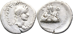 CAPPADOCIA. Caesarea. Hadrian (117-138 AD).
AR Hemidrachm (15.2mm 1.94g)
Obv: ΑΥΤΟ ΚΑΙC ΤΡΑΙ ΑΔΡΙΑΝΟC CΕΒΑCΤ. Laureate bust right, slight drapery on...