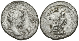 CAPPADOCIA. Caesarea-Eusebia. Septimius Severus (193-211 AD)
AR Drachm (17.3mm 2.68g)
Obv: Laureate bust right, slight drapery
Rev: Radiate male fi...