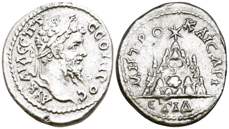 CAPPADOCIA. Caesarea. Septimius Severus (193-211 AD).
AR Drachm (17.1mm 2.99g)...