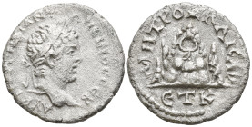 CAPPADOCIA. Caesarea. Caracalla (197-217 AD)
AR Drachm (18.4mm 2.47g)
Obv: Laureate head right
Rev: MHTPO KAICAP / ETK. Mount Argaeus, star on summ...