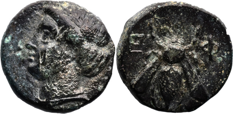 IONIA. Ephesos. (Circa 375-325 BC)
AE Bronze (11.2mm 1.54g)
Obv: Female head l...