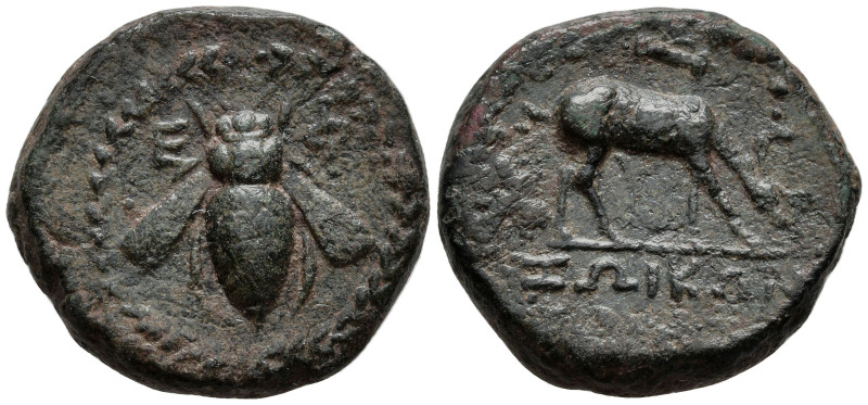 IONIA. Ephesos. (Circa 190-150 BC). Zoikon, magistrate
AE Bronze (17.1mm 5g)
O...