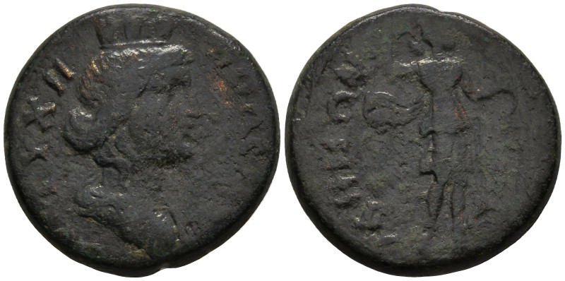 MYSIA. Germe. Uncertain
AE Bronze (20.8mm 6.6g)
Obv: ΤΥΧΗ ΠΟΛƐΩϹ. Turreted and...