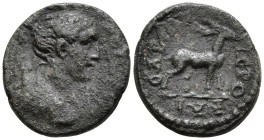 LYDIA, Hierocaesarea. Pseudo autonomous. (first half of the second century AD)
AE Bronze (14.4mm 2.12g)
Obv: Draped bust of Artemis Persica right, w...
