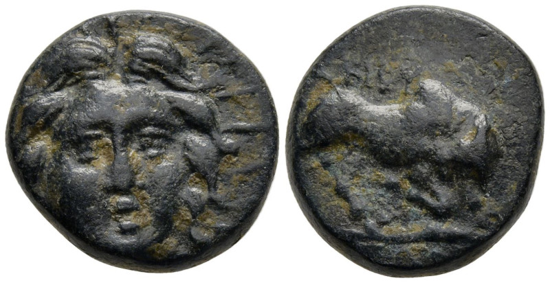 PHRYGIA. Kibyra. (Circa 200-0 BC)
AE Bronze (13.6mm 3.1g)
Obv: Radiate head of...