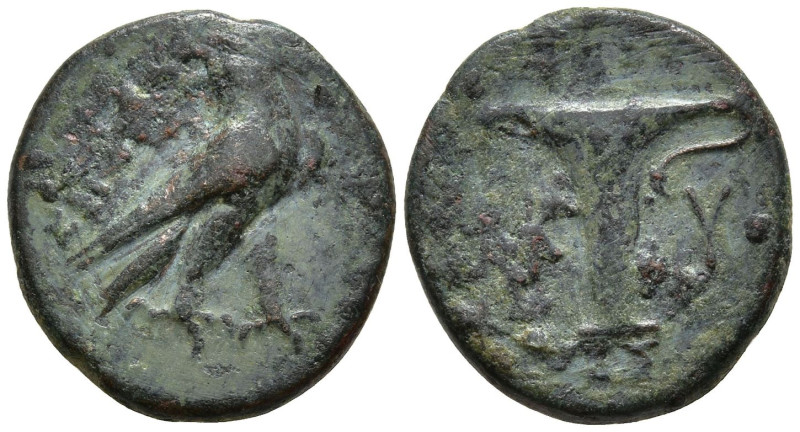 AEOLIS. Kyme. (Circa 320-250 BC).
AE Bronze (14.5mm 2.13g)
Obv: Eagle standing...