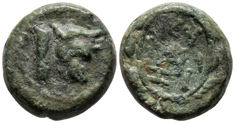 MYSIA. Kyzikos. (2nd-1st centuries BC)
AE Bronze (13.7mm 3.4g)
Obv: Head of bu...