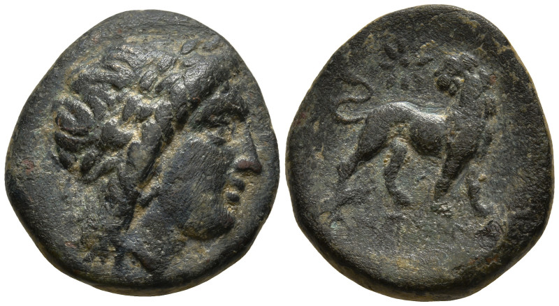 IONIA. Miletos. (circa 350-190 BC).
AE Bronze (17mm 4.2g)
Obv: Laureate head o...