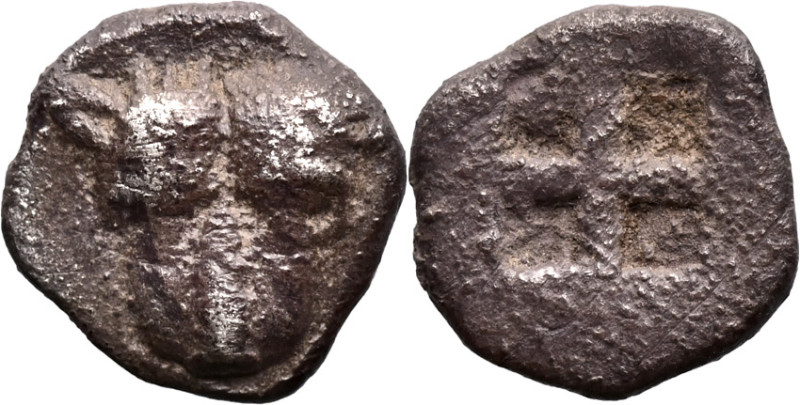 CIMMERIAN BOSPOROS. Pantikapaion. (Circa 470-460 BC).
AR Obol (8.5m 0.58g).
Ob...