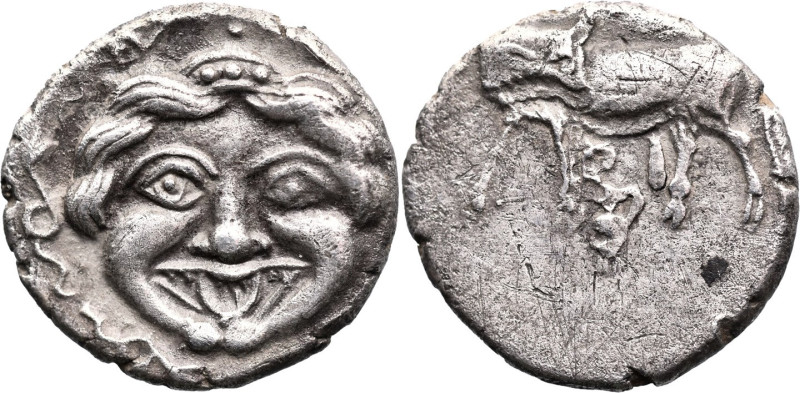 MYSIA. Parion. (4th century BC).
AR Hemidrachm (14.4mm 2.17g)
Obv: Facing gorg...