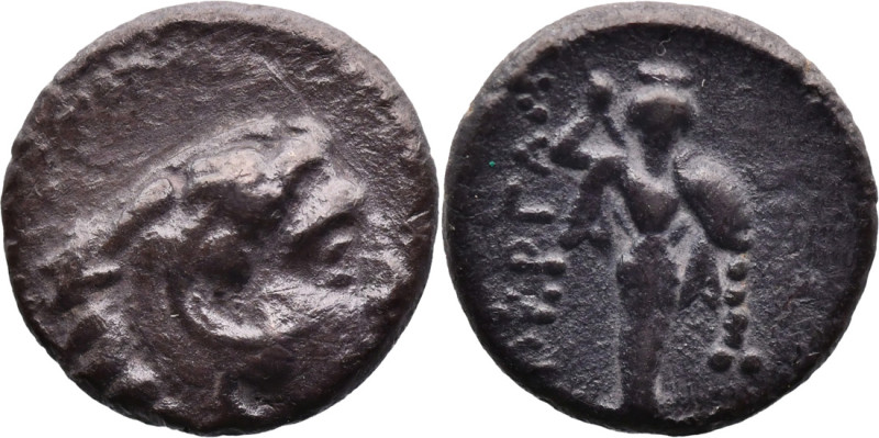 MYSIA. Pergamon. (Circa 310-282 BC).
AR Diobol (11mm 1.13g)
Obv: Head of Herak...